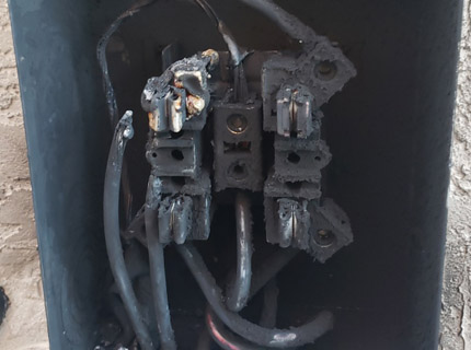 Colts Electrical repairs burnt panels